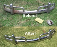 Use crumpled up tin foil and Coca-Cola to clean rust off of chrome!